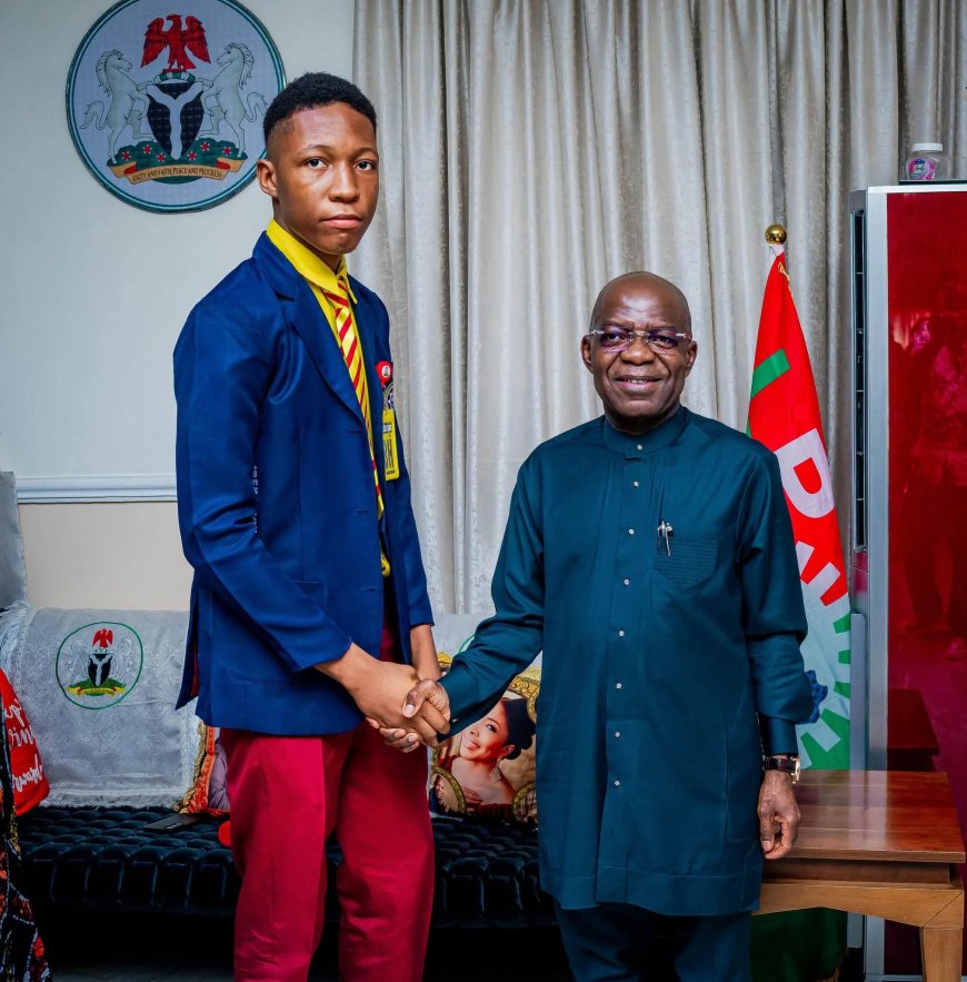 Gov. Otti Receives Abia Born Top JAMB Scorer, Pledges Support for His Education