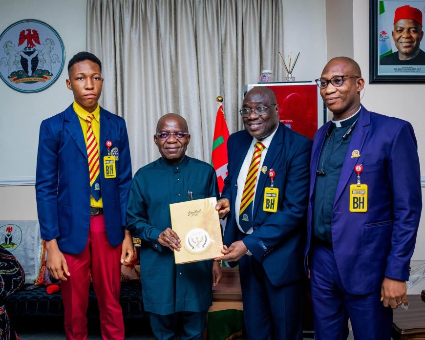Gov. Otti Receives Abia Born Top JAMB Scorer, Pledges Support for His Education