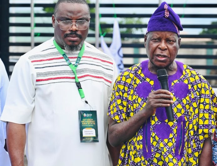 Former IGP Mike Okiro Hosts City Boy Movement Flag in Abia